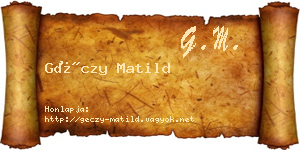 Géczy Matild névjegykártya