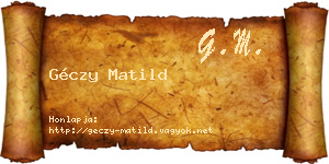 Géczy Matild névjegykártya
